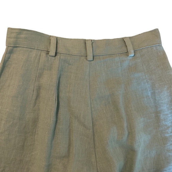 Sage green high waisted linen pants - Picture 4 of 5